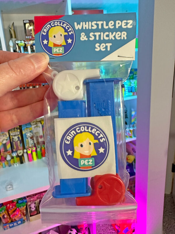 Coach Whistle PEZ Sticker Set With 2 PEZ & 2 Stickers - Red, White, & Blue