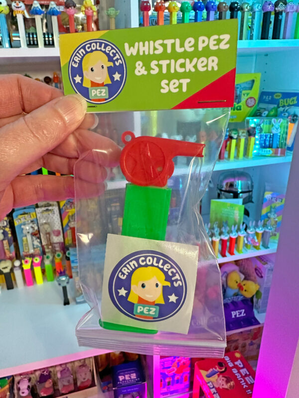 Coach Whistle PEZ Sticker Set With 1 PEZ & 1 Sticker - Green, Yellow, & Red - Image 2