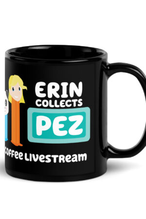 Erin Collects PEZ Livestream Black Mug